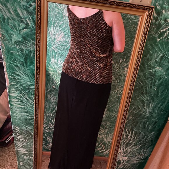 Oblique 2 piece Velvet Dress with cardigan - Picture 3 of 14